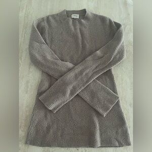 Wilfred Gray Cowl Neck Sweater with Ribbed Texture